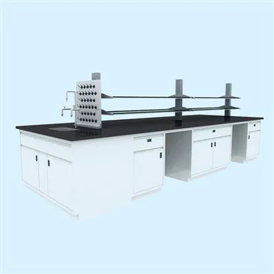 Meja Pusat Lab yang Dipasang di Lantai Baja